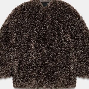 Zara Brown Faux Fur Jacket
